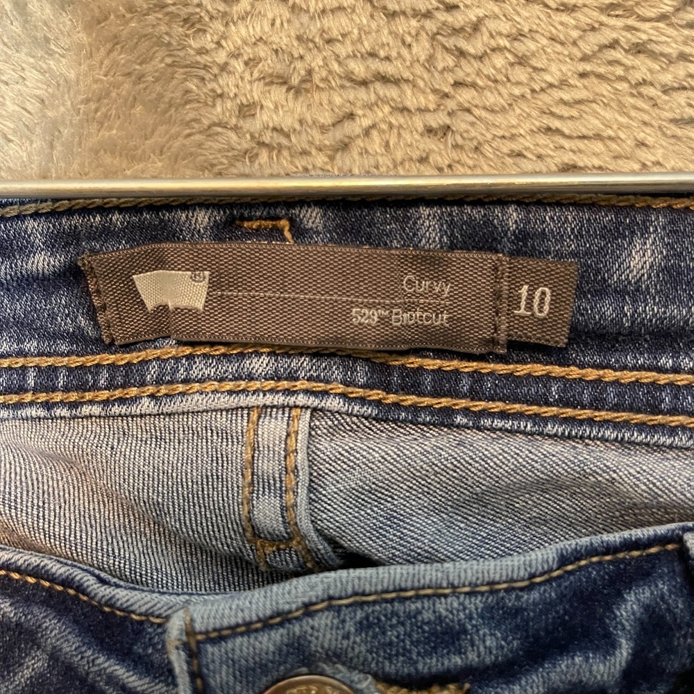 Levis 529 Women Curvy Bootcut Jeans 10 SHORT Low Rise Y2K Worn In Medium Wash - Picture 5 of 13